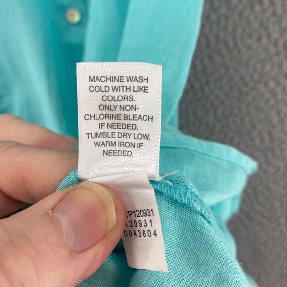 J Jill Top Womens Small Blue Love Linen Button Up Collar Sleeveless A Line Tunic - Picture 7 of 10